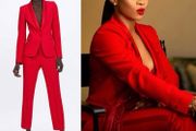 Fab Zara Bloggers Insta Famous Red Tuxedo Suit Co Ord Blazer and Trousers