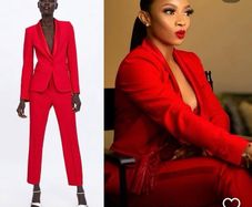 Fab Zara Bloggers Insta Famous Red Tuxedo Suit Co Ord Blazer and Trousers