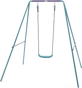 Comfortable 2 in 1 Metal Garden Swing Set adjustable child swing seat with injection moulded seats
