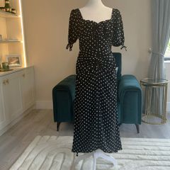 Brand-new Ladies Dove Ruched Detail Midi Dress In Black Spot from Girl in Mind