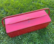 Vintage Cantilever Red Metal Toolbox Kennedy Ireland