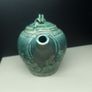 Rare Handmade Green Glazed Teapot Ireland Image 3