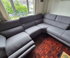 Grey Corner Sofa with Electric Recliner  Excellen