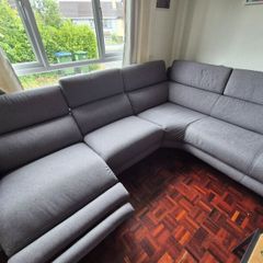 Grey Corner Sofa with Electric Recliner  Excellen