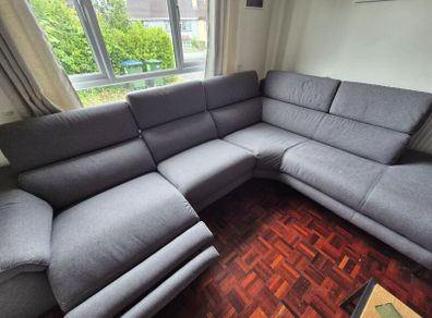 Grey Corner Sofa with Electric Recliner  Excellen