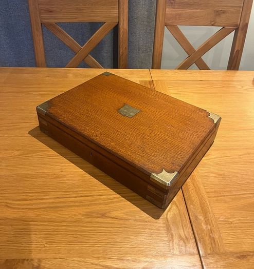 Antique Oak & Brass Box WW1 Connection