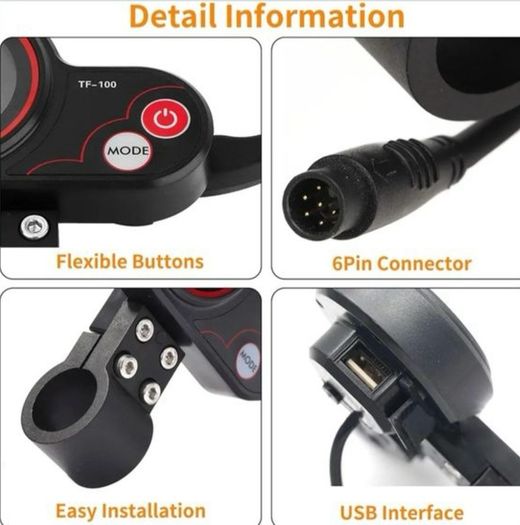 LED Display Throttle Instrument  TF-100 5 or 6 pin for Kugoo M4 / M4 Pro Electric Scooter E-Scooter Thumb  Accessories