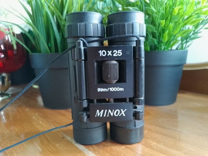 Vintage Minox BD 10x25 Compact Binoculars, German Precision Optics, Rare 99m/1000m Field of View,Folding Pocket Binoculars, Original Styling