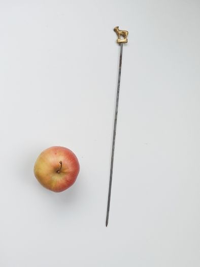 Vintage  BBQ skewer with brass topper  length 34cm