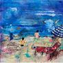48cm Original Abstract Painting FRAMED Original Seascape beachscape Original Beach Art Image 2