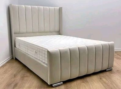 New 4'6" Grey Plush Bumper bed & MemoryFoam Orthopedic Mattress