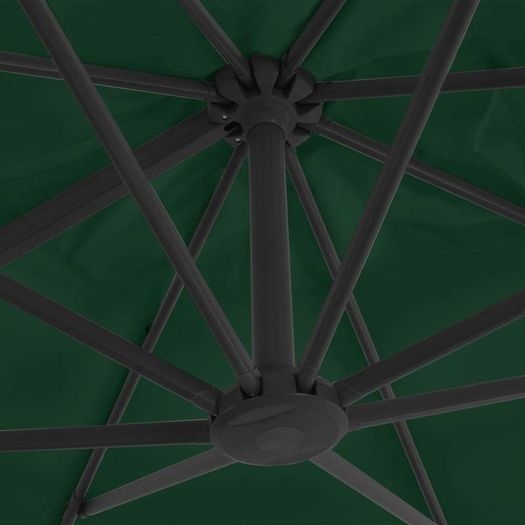Cantilever Umbrella with Aluminium Pole 400x300 cm Green