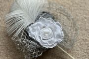 White Flower and Feather Hair Accessory
