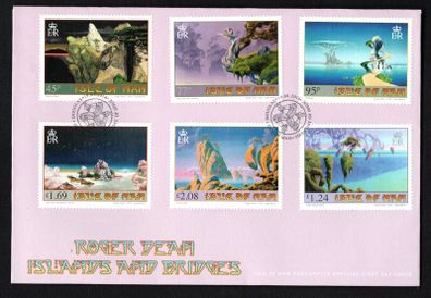 2016 Isle of Man Islands and Bridges; The Art of Roger Dean Commemorative Stamps First Day Cover (FDC)