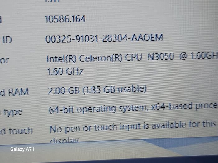 Toshiba Satellite C40-c-10Q, Intel Celeron CPU N3050, 1.6GHz, 2GB Ram, 32GB HDD, Windows 10, Microsoft Edge, Chrome and VLC
