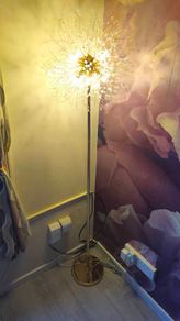 Crystal and gold floor lamp