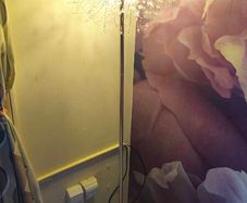 Crystal and gold floor lamp