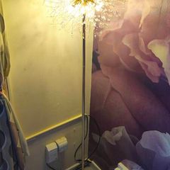 Crystal and gold floor lamp