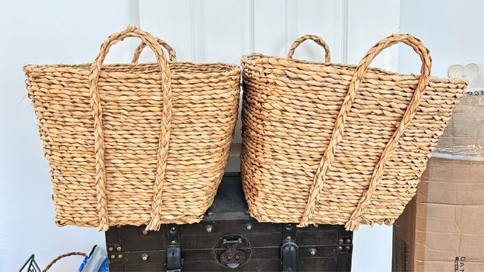 Whicker storage baskets x 2