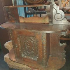 Hand Carved Oak Wall Unit