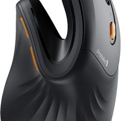 Ergonomic Mouse, Wireless Vertical Mini Mouse Rechargeable Optical Mice with Multi-Device (2 Bluetooth + USB Connection), 3 Adjustable DPI for Computer, iPad, Mac, Windows Black