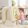10-Pieces Kids Play Sofa, Modular Toddler Chair Couch, Beige Toddler Couch with Fold Out Foam Design, Convertible Sectional Playset For Girls Boys Bedroom Playroom Image 2
