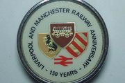 LIVERPOOL &amp; MANCHESTER RAILWAY (issued by British Rail) - a scarce 150th anniversary commemorative badge (1980)