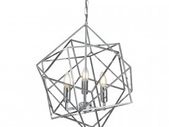 Chrome Geometric Cube Ceiling Light Pendant