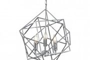 Chrome Geometric Cube Ceiling Light Pendant