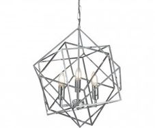 Chrome Geometric Cube Ceiling Light Pendant