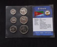 Eritrea Coins : 6 Set of Eritrean Nakfa Coins - 1997