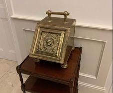 Victorian Brass Coal Box