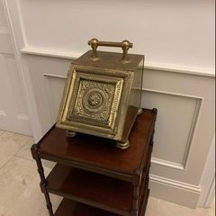 Victorian Brass Coal Box