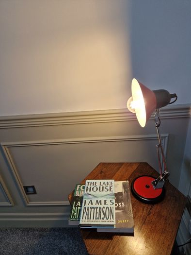 Vintage French Aluminor red desk lamp 1970/80s
