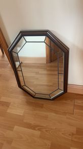 antique octagonal bevelled edge mirror