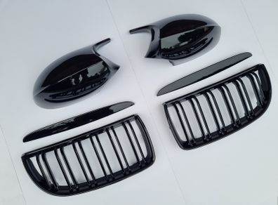 BMW 3 Series E90 E91 Pre-Lci Kidney Grilles & Mirror Covers Set Brand New