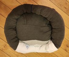 Homemade Dog Bed - Grey / white