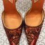 Fabulous Carrie Bradshaw style gold and bronze, embellished sling-backs Image 5