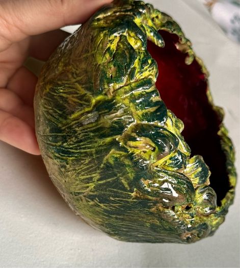 Hand Built Ceramic Bowl, Leaf Texture Pottery, Nature Inspired Bowl, Handmade Sculptural Dish, Unique Artisan Gift