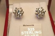 2ct+2ct Moissanite Solitaire Studs