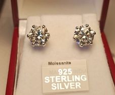 2ct+2ct Moissanite Solitaire Studs