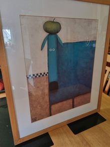 Daniel Patrick Kessler  Blue Dog With Apple
