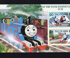 1995 Isle of Man 50th Anniversary of Thomas The Tank Engine Stories by Reverend Awdry Commemorative Stamp Booklet Mint Never Hinged (MNH).