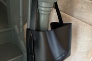 Primark Penneys black faux leather bag fits laptop