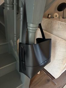 Primark Penneys black faux leather bag fits laptop