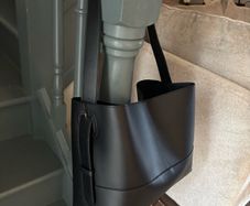 Primark Penneys black faux leather bag fits laptop