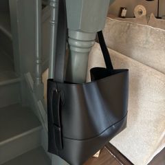 Primark Penneys black faux leather bag fits laptop