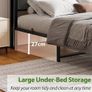 King Size Bed Frame with Storage Upholstered Headboard Shelf,5ft Metal King Bed Frame with Storage Image 6