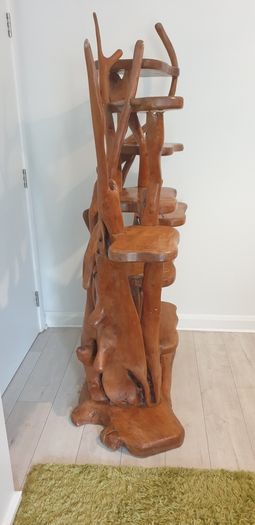 Unique Freestanding Solid Molave Wood Display Unit