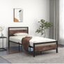 3ft Single Bed Frame with Wooden Headboard, Brown Heavy Duty Steel Support, No Box Spring Needed, Noise Free,Easy Assembly Image 6